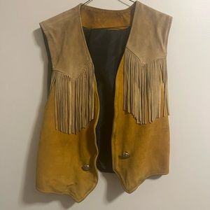 Vintage Leather Fringe Vest